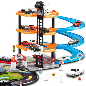 3D Car Racing Track Toys Car Parking Lot Assemble Railway Rail Car Toy DIY Slot Model Toys For Kids Children Birthday